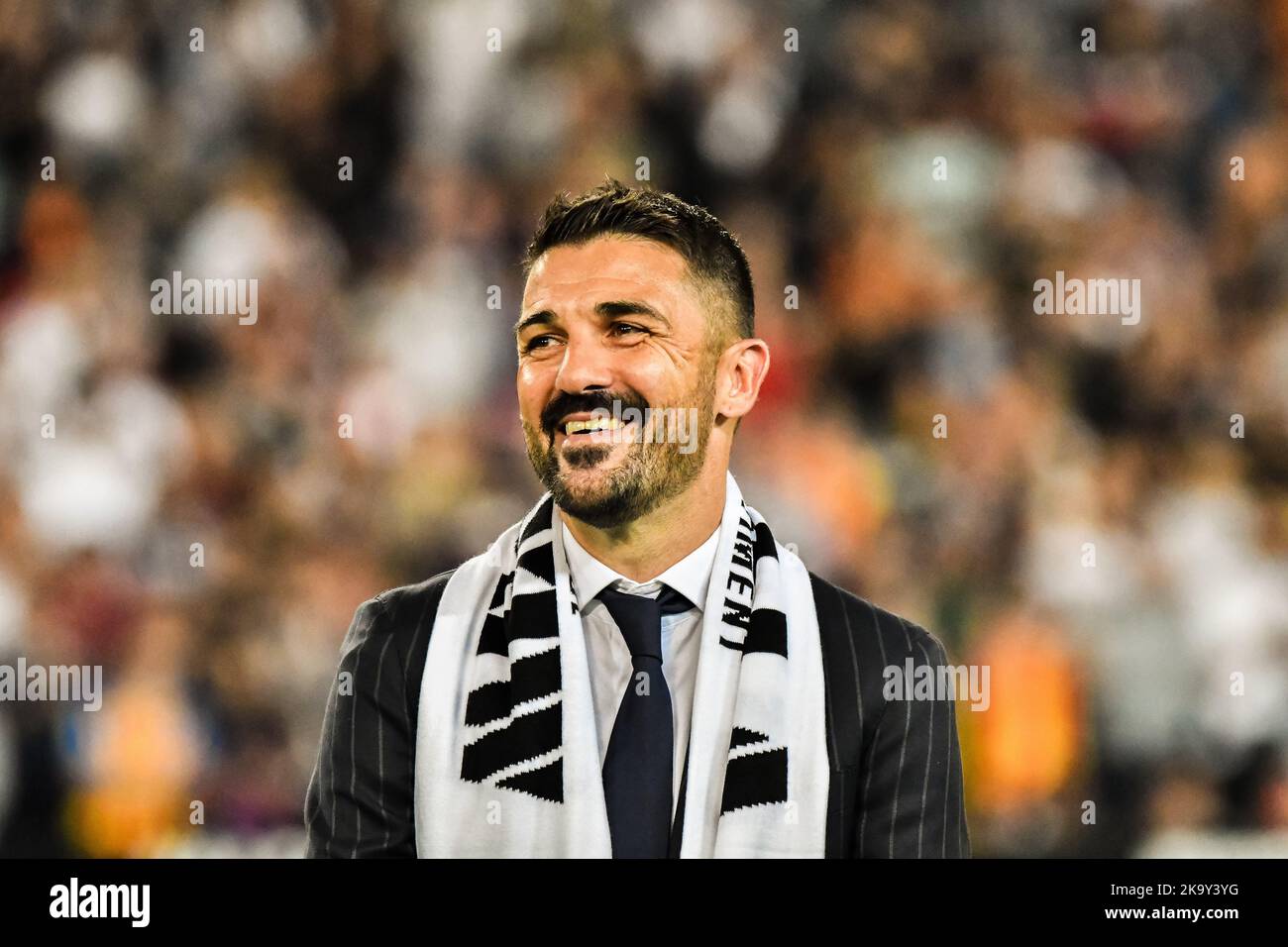 29. Oktober 2022: VALENCIA, SPANIEN - OCTOBR 29: David Villa Feier vor dem Spiel zwischen Valencia CF und FC Barcelona von La Liga Santander am 29. Oktober 2022 in Mestalla in Valencia, Spanien. (Bild: © Samuel CarreÃ±O/PX Imagens via ZUMA Press Wire) Stockfoto