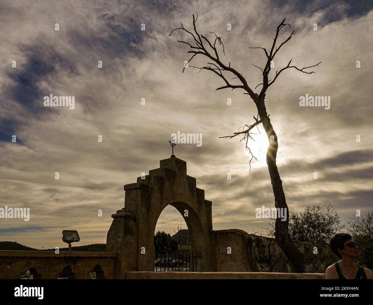 Mission San Xavier del Bac in Tucson, Arizona, ist ein nationales historisches Wahrzeichen Stockfoto