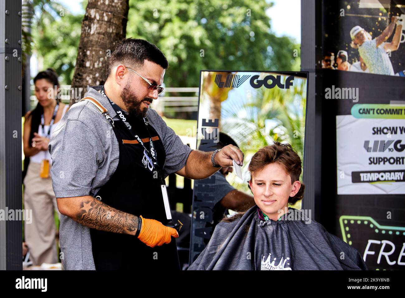 Miami, FL, USA. 30.. Oktober 2022. Sonntagsfinale der LIV Golf Team Championship Miami bei Trump National Doral Miami, Doral, Florida Sonntag, 30. Oktober 2022. Kredit: Yaroslav Sabitov/YES Market Media/Alamy Live Nachrichten Stockfoto