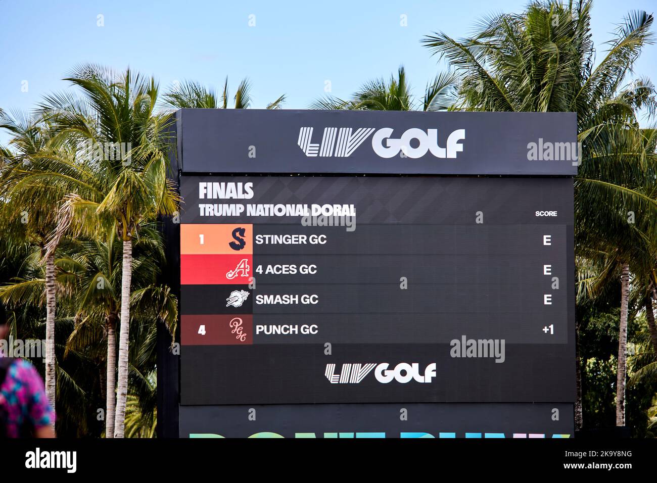 Miami, FL, USA. 30.. Oktober 2022. Sonntagsfinale der LIV Golf Team Championship Miami bei Trump National Doral Miami, Doral, Florida Sonntag, 30. Oktober 2022. Kredit: Yaroslav Sabitov/YES Market Media/Alamy Live Nachrichten Stockfoto