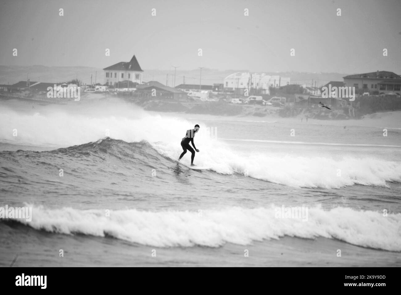 Surfen in Peniche, Portugal Stockfoto