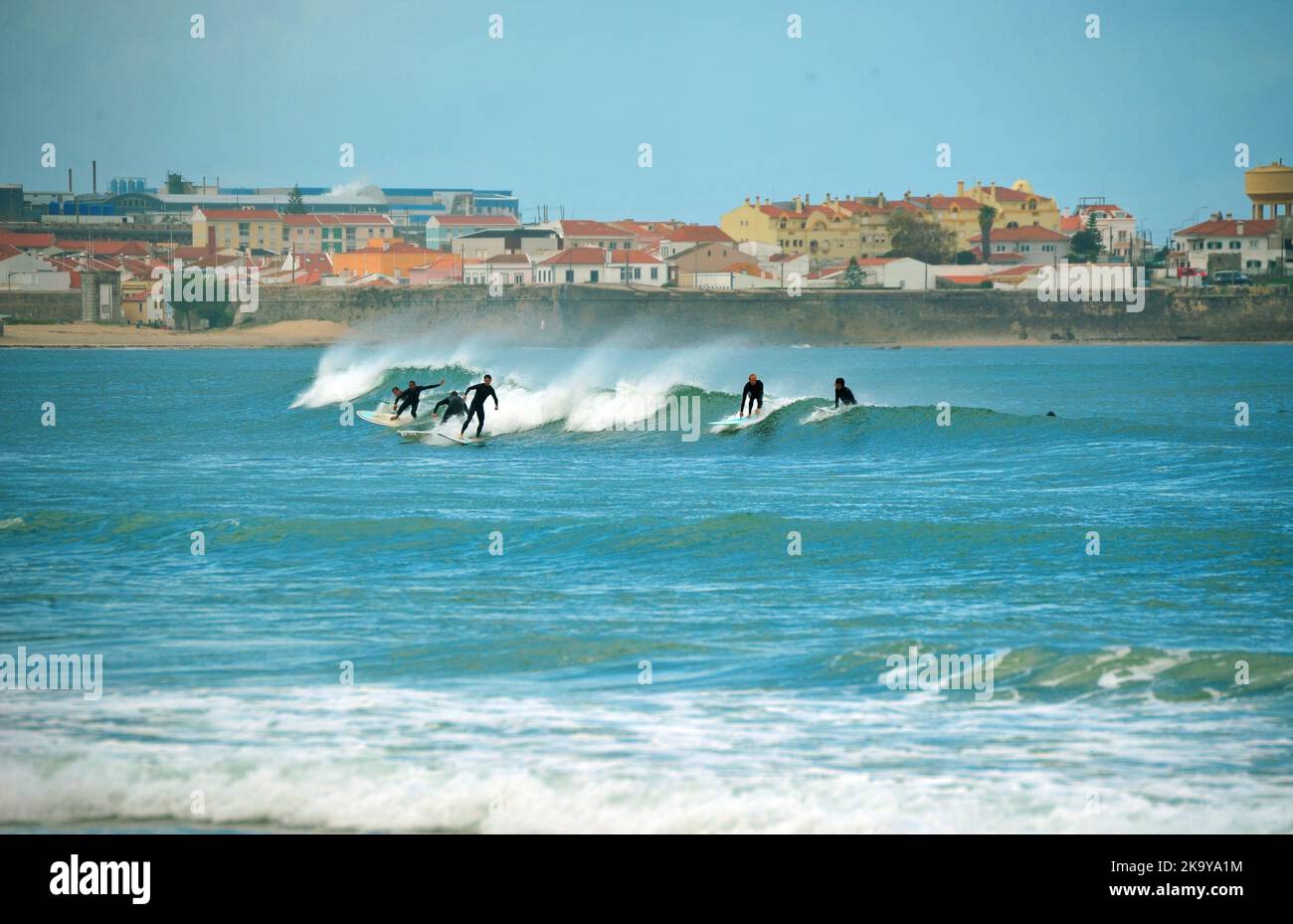 Surfer in Peniche, Portugal Stockfoto