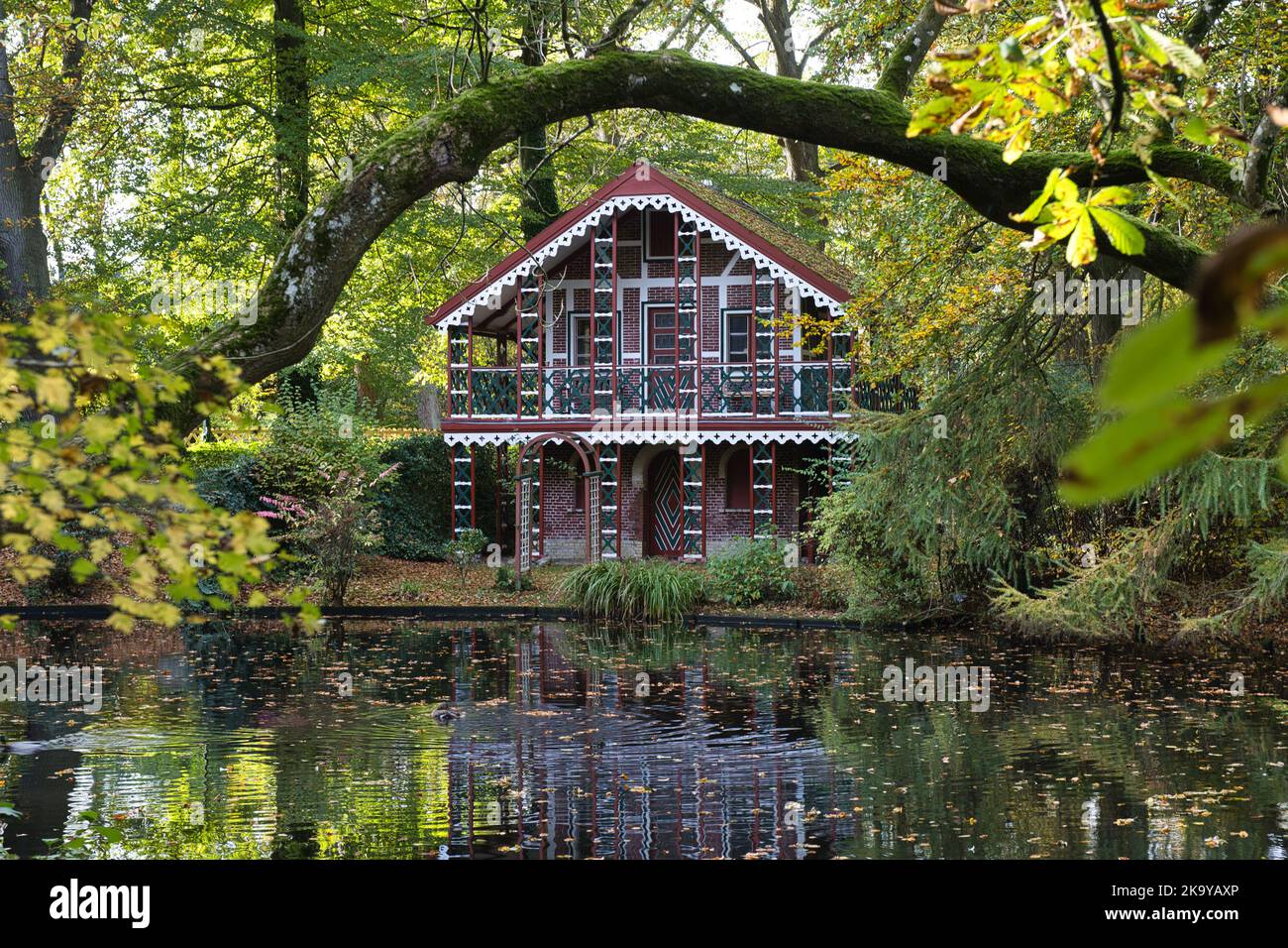 Nordsee, Nordsee, Wasser, Deutschland, Deutschland, Cuxhaven, Niedersachsen, Niedersachsen, Schloss, Ritzebuettel, Schweizer Haus, Teehaus, Stockfoto