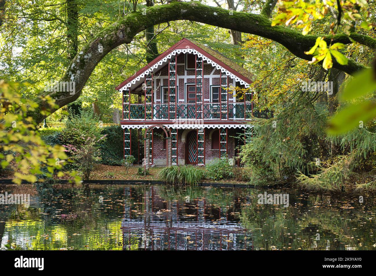 Nordsee, Nordsee, Wasser, Deutschland, Deutschland, Cuxhaven, Niedersachsen, Niedersachsen, Schloss, Ritzebuettel, Schweizer Haus, Teehaus, Stockfoto