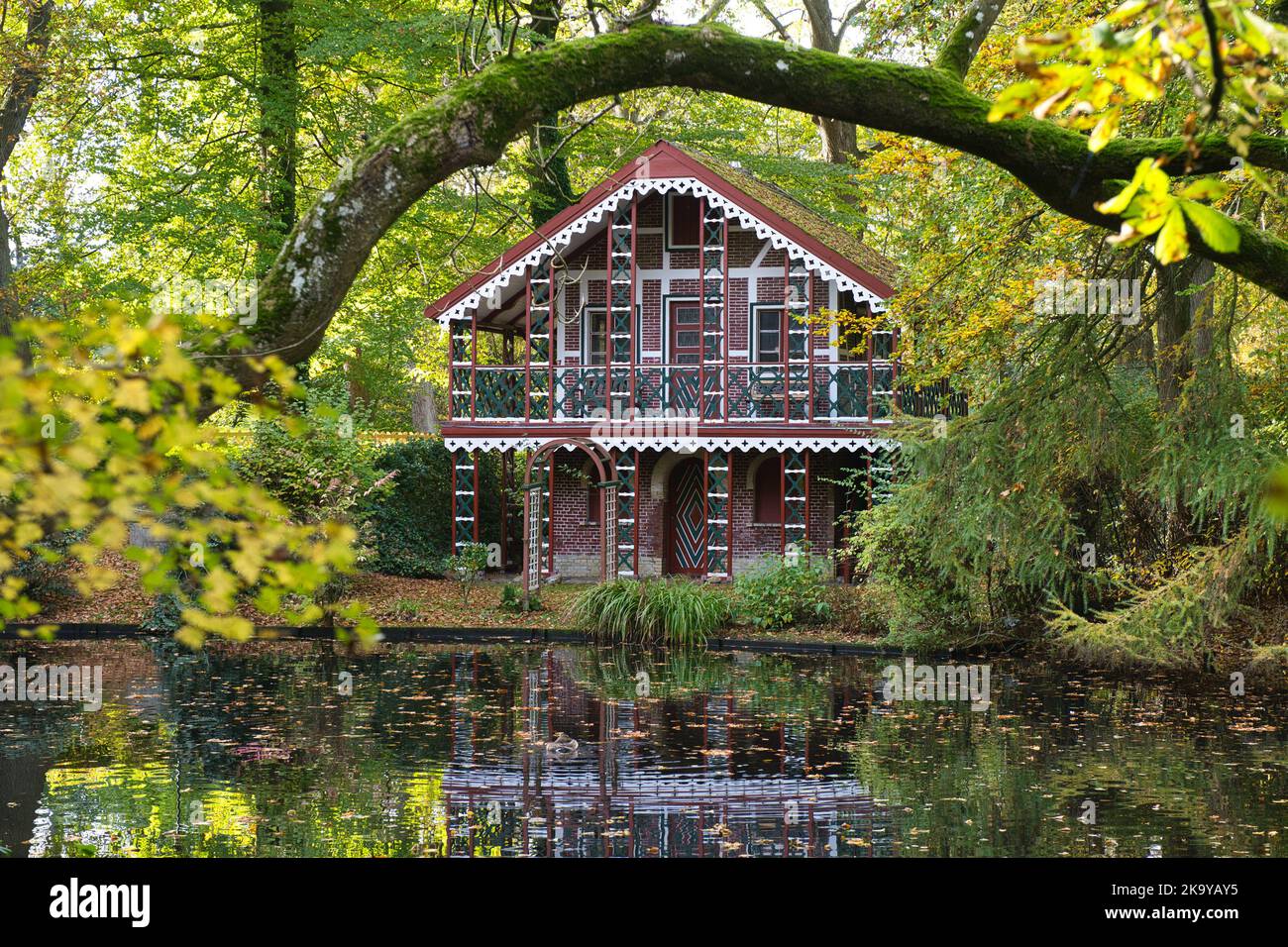 Nordsee, Nordsee, Wasser, Deutschland, Deutschland, Cuxhaven, Niedersachsen, Niedersachsen, Schloss, Ritzebuettel, Schweizer Haus, Teehaus, Stockfoto