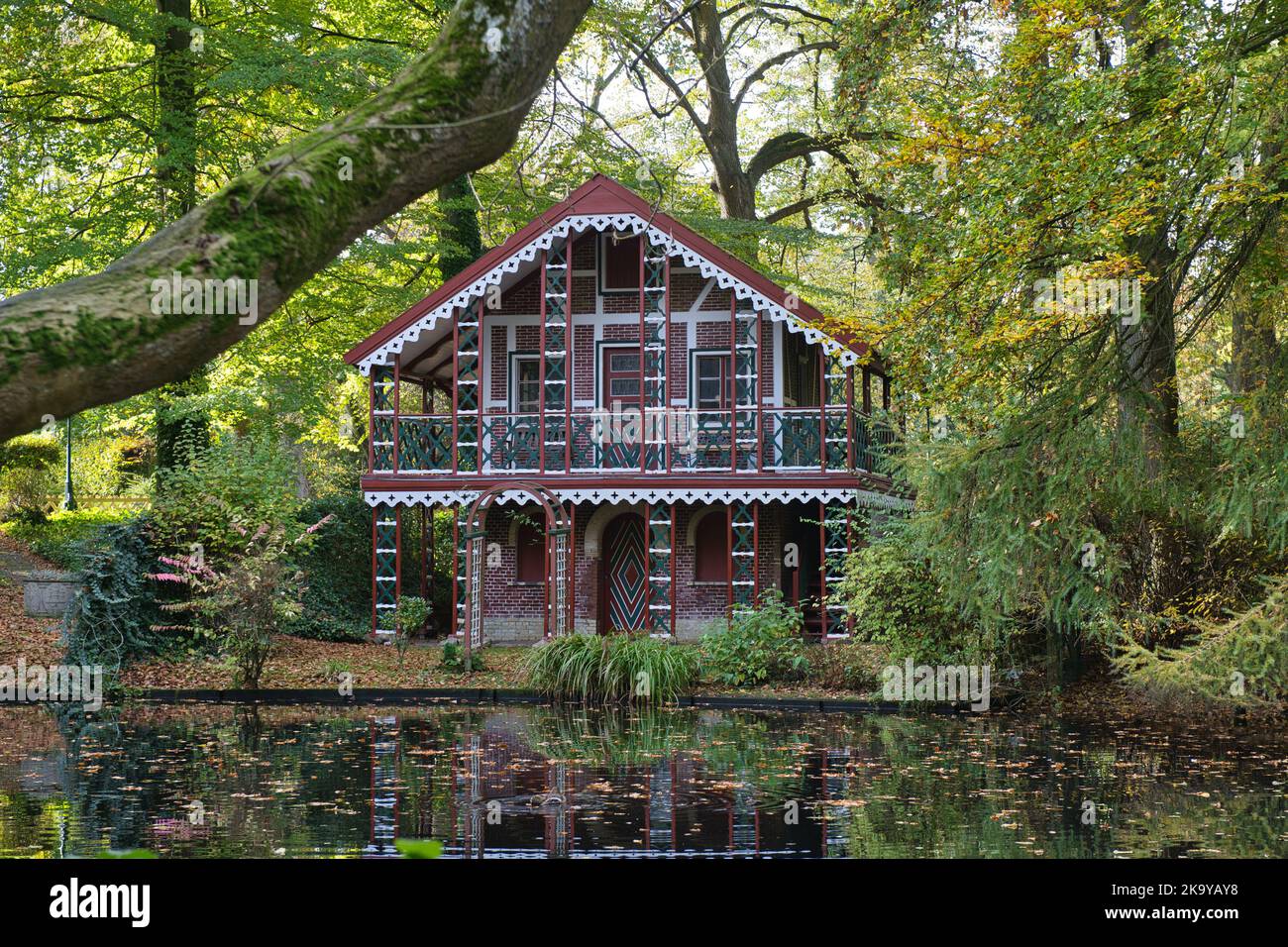 Nordsee, Nordsee, Wasser, Deutschland, Deutschland, Cuxhaven, Niedersachsen, Niedersachsen, Schloss, Ritzebuettel, Schweizer Haus, Teehaus, Stockfoto
