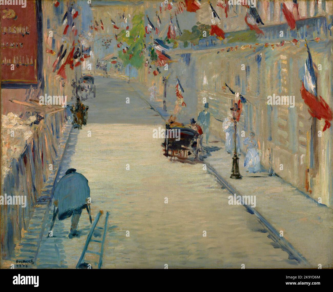 Die Rue Mosnier mit Flaggen. Édouard Manet. 1878. Stockfoto