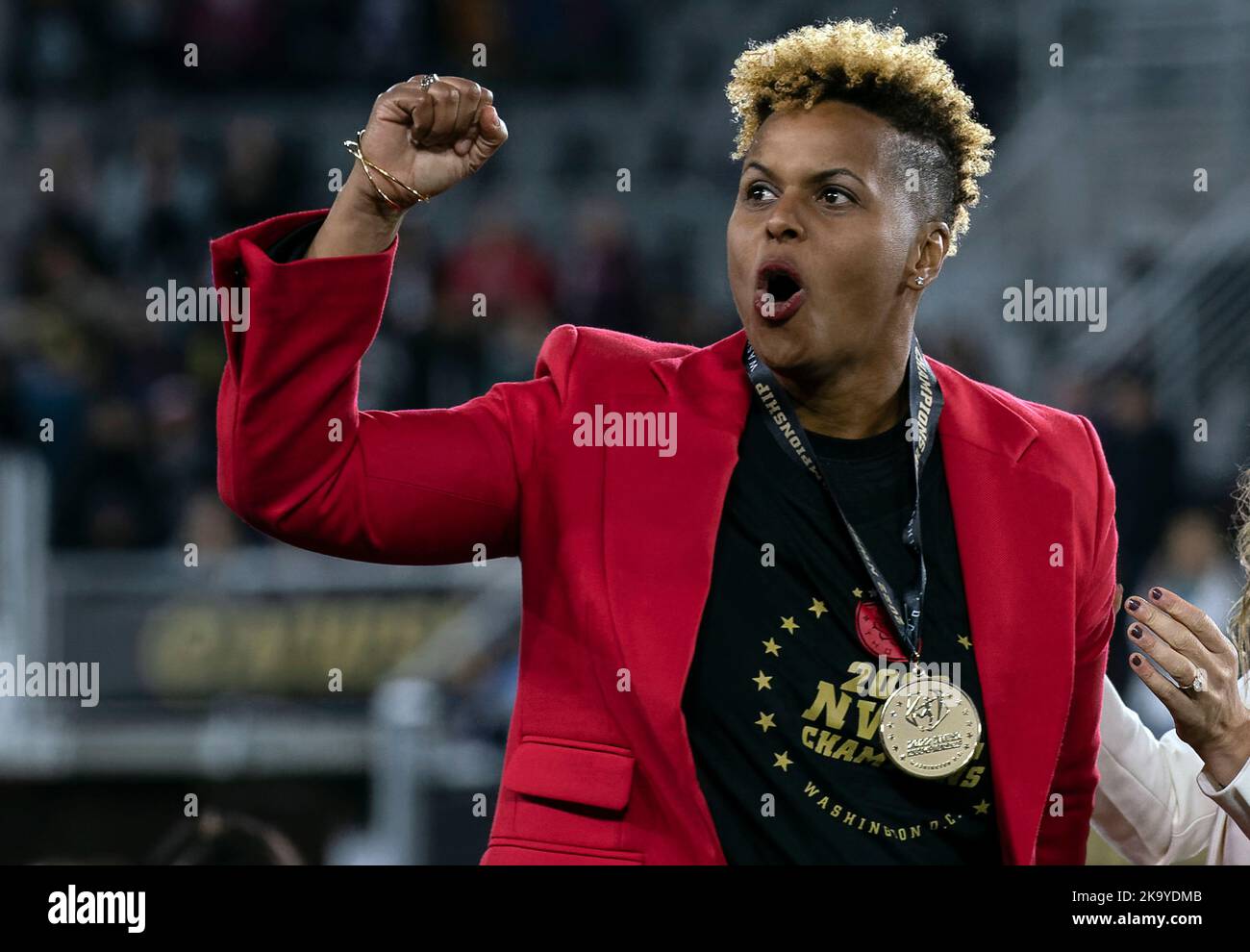 WASHINGTON, DC, USA - 29. OKTOBER 2022: [Prtland Thorns GM Katerina LaBlanc nach dem NWSL-Championship-Spiel zwischen den Portland Thorns und dem Kansas City Current am 29. Oktober 2022 auf dem Audi Field in Washington, DC. (Foto von Tony Quinn-Alamy Live News) Stockfoto