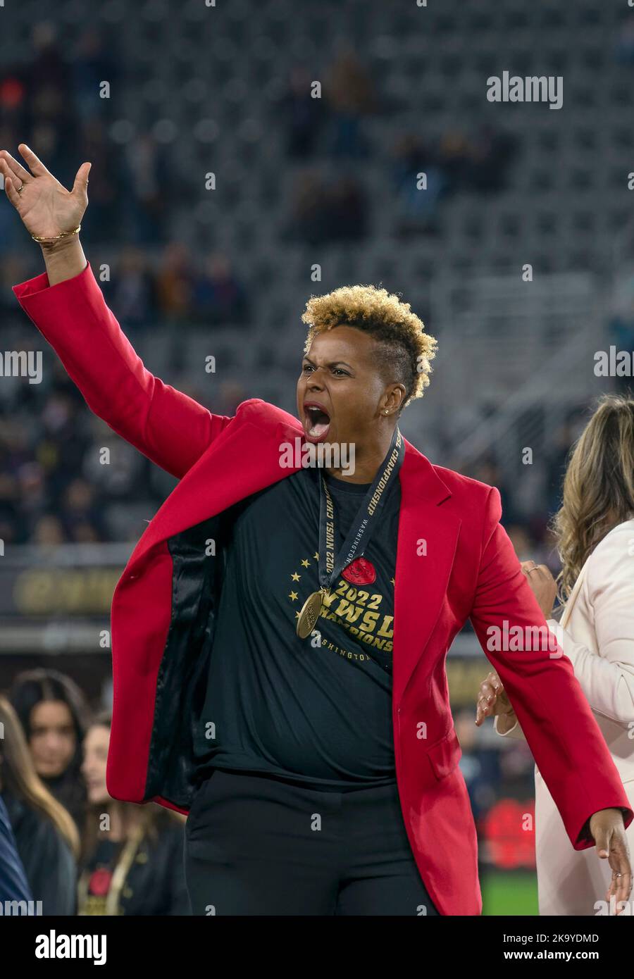 WASHINGTON, DC, USA - 29. OKTOBER 2022: [Prtland Thorns GM Katerina LaBlanc nach dem NWSL-Championship-Spiel zwischen den Portland Thorns und dem Kansas City Current am 29. Oktober 2022 auf dem Audi Field in Washington, DC. (Foto von Tony Quinn-Alamy Live News) Stockfoto