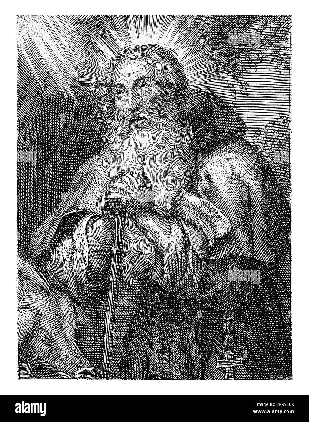 Der heilige Antonius der große mit Taustaf und Schwein, Schelte Adamsz ...