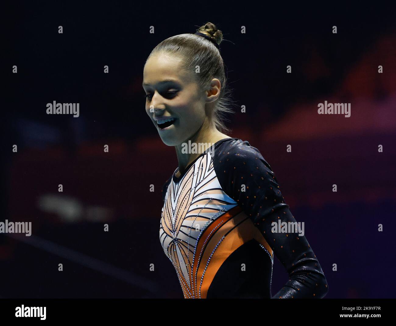 Liverpool, Großbritannien. 30.. Oktober 2022, M&amp;S Bank Arena, Liverpool, England; 2022 World Artistic Gymnastics Championships; Women's Qualification Uneven Bars -Naomi Visser (NED) Credit: Action Plus Sports Images/Alamy Live News Stockfoto