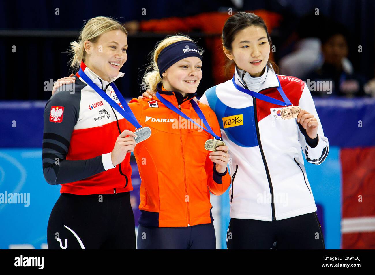 MONTREAL, KANADA - 30. OKTOBER: Xandra Velzeboer aus den Niederlanden während der Short Track Speed Skating World Cup in der Maurice-Richard Arena am 30. Oktober 2022 in Montreal, Kanada (Foto: Martin Chamberland/Orange Picters) Stockfoto