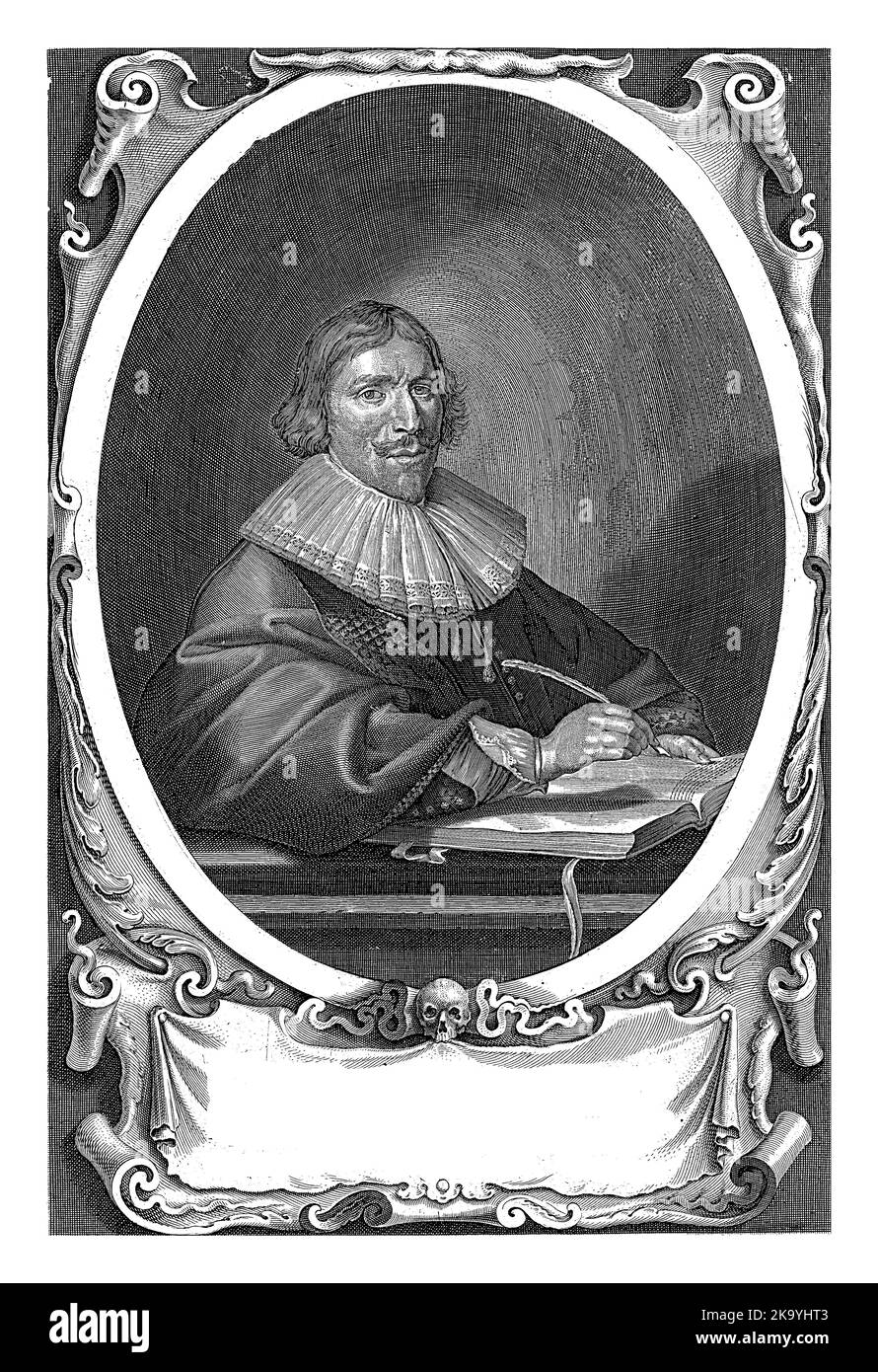 Porträt von Hendrik Meurs, Paulus Pontius, nach Pieter Codde, 1639, Jahrgang graviert. Stockfoto