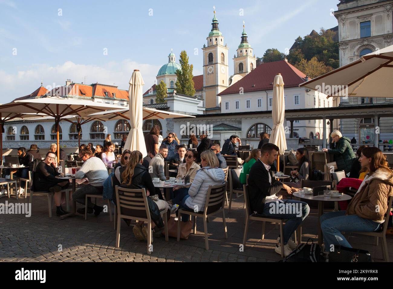 Cacao Coffee Shop in Ljubljana, Slowenien Stockfoto