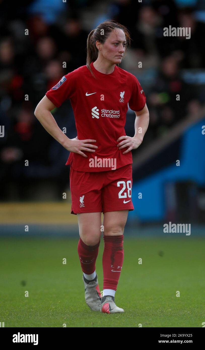 Manchester, England, 30.. Oktober 2022. Megan Campbell aus Liverpool während des Spiels der FA Women's Super League im Academy Stadium, Manchester. Bildnachweis sollte lauten: Simon Bellis / Sportimage Kredit: Sportimage/Alamy Live News Stockfoto