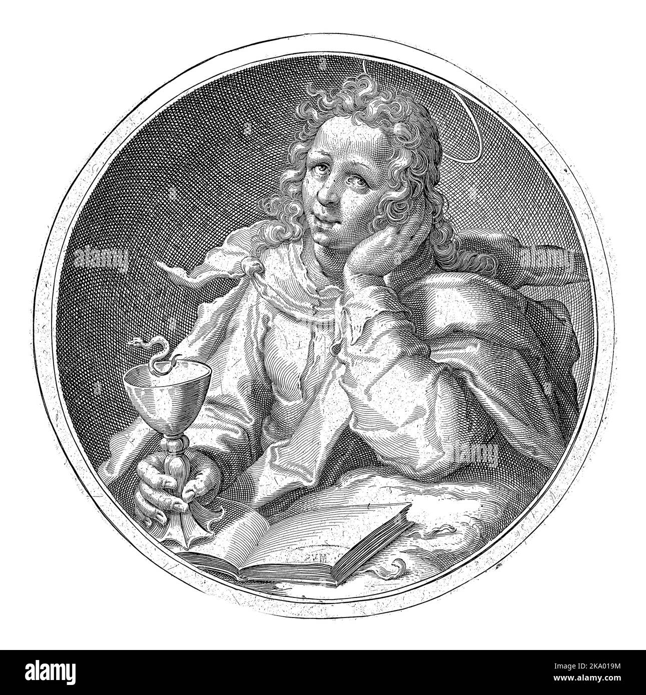 St. John der Evangelist, Zacharias Dolendo, nach Jacob de Gheyn (II), c. 1596 Stockfoto