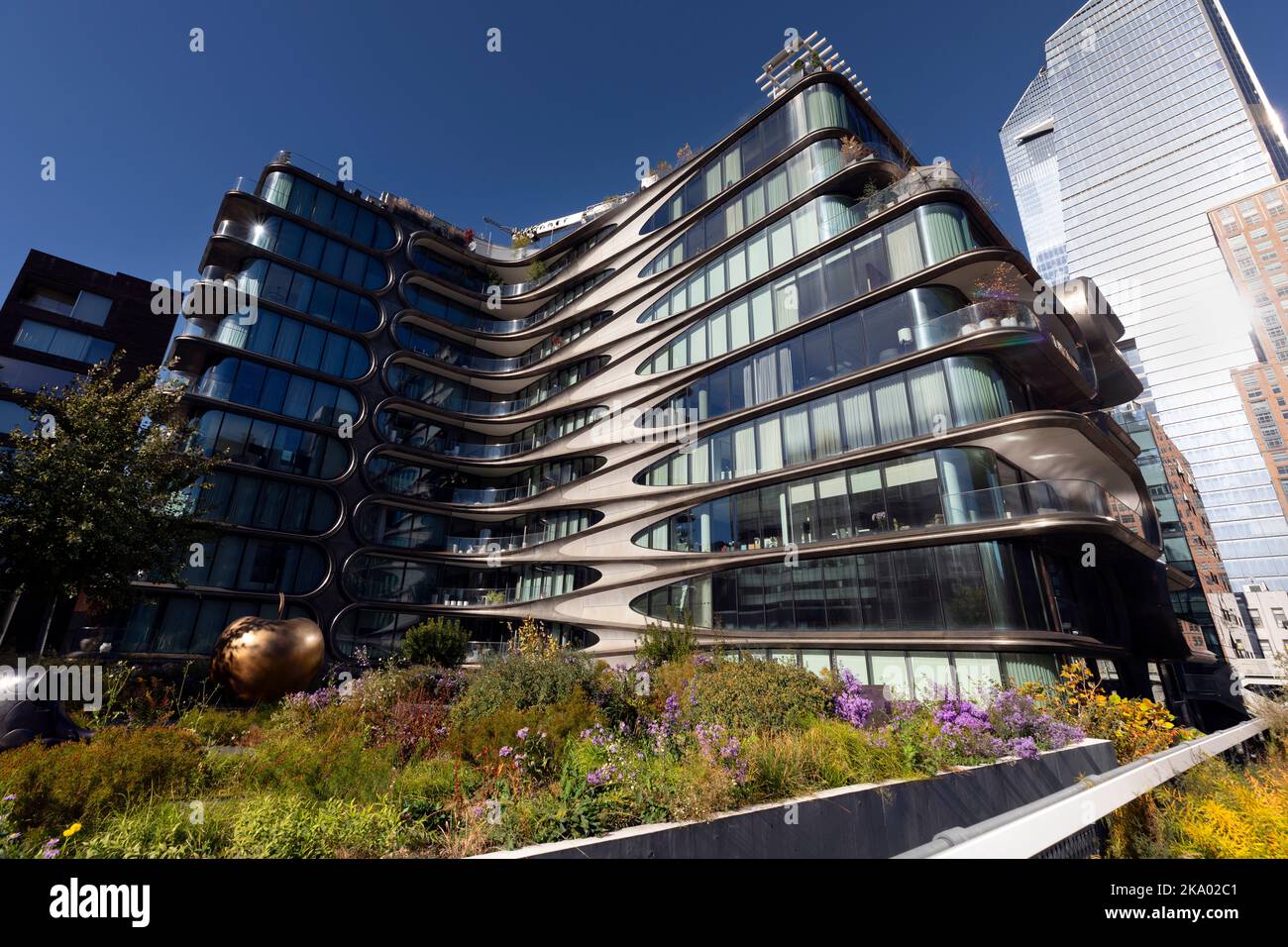 Moderne Luxus-Eigentumswohnung Gebäude 520 W. 28. an der High Line, Chelsea, Manhattan Stockfoto