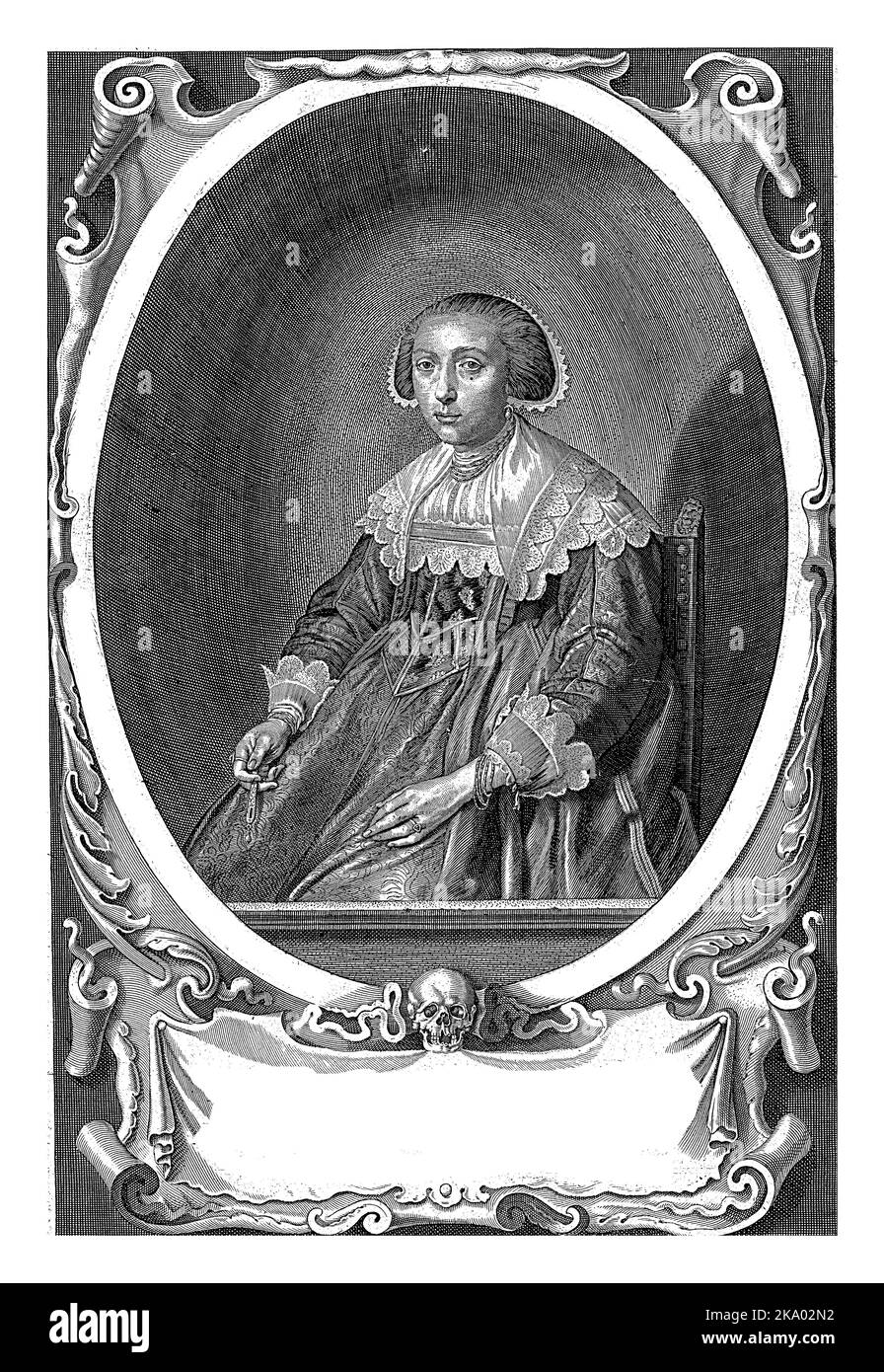 Porträt von Judith Cotermans, Paulus Pontius, nach Pieter Codde, 1639, Jahrgang graviert. Stockfoto