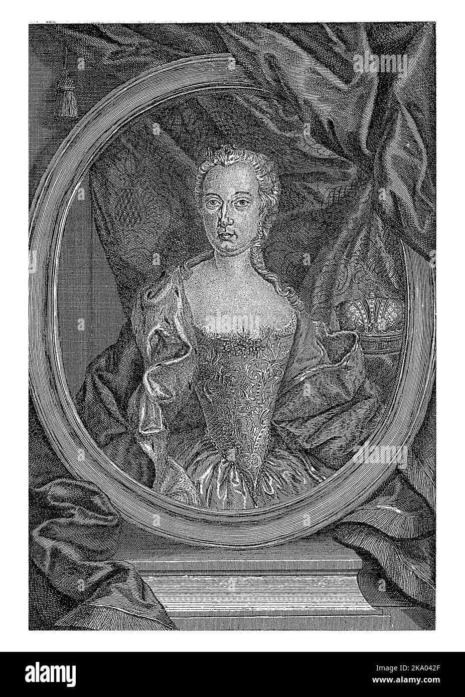 Porträt von Maria Theresia, Christian Benjamin Glassbach, 1734 - 1779 Stockfoto