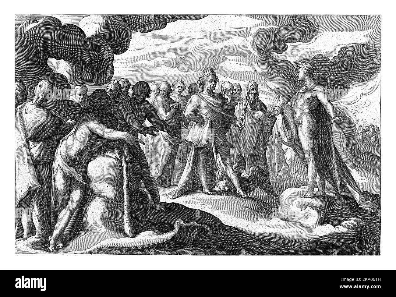 Nach Phaethons Tod hüllt sich der sonnengott in Trauer und beraubt die Erde des Tageslichts. Stockfoto