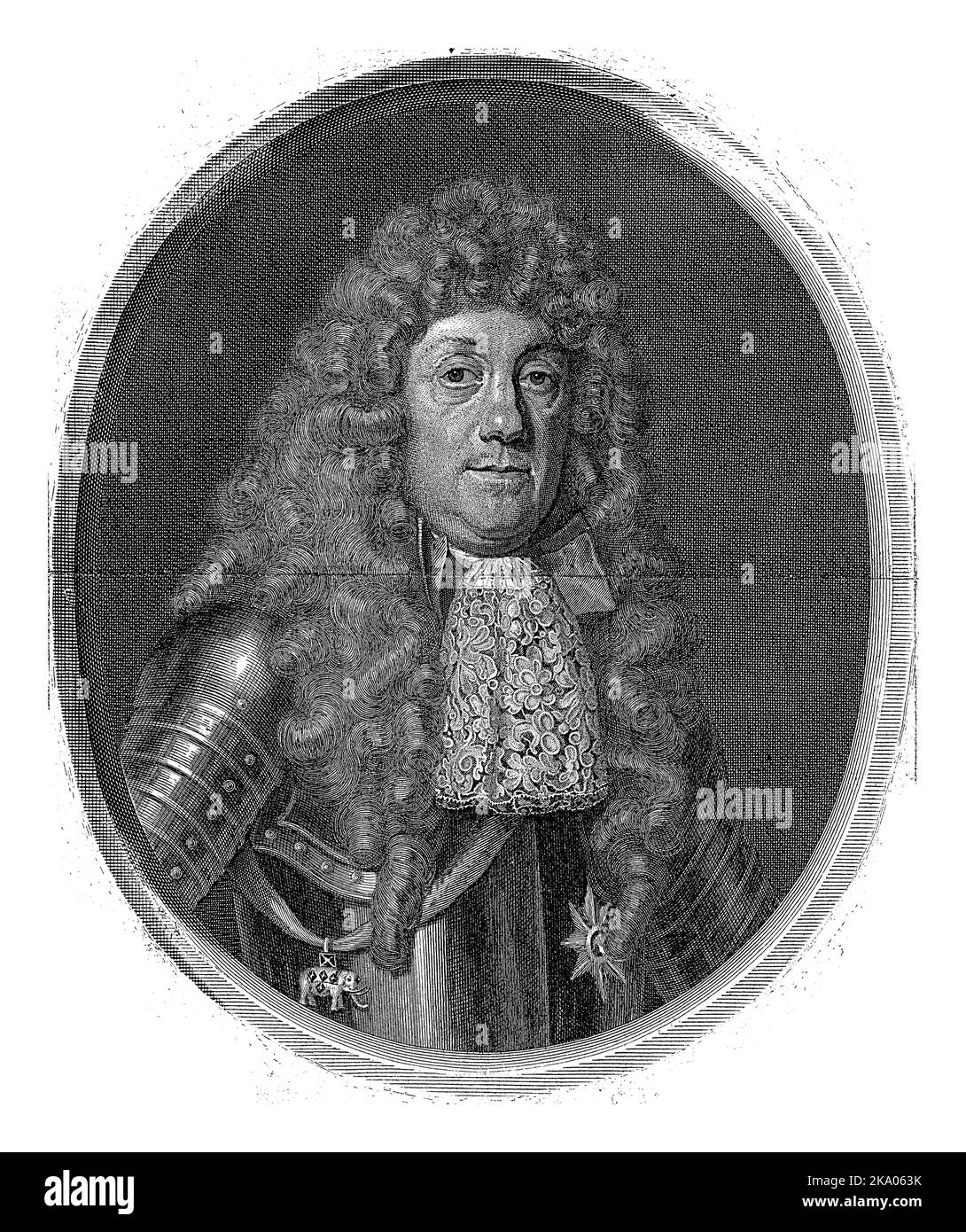 Porträt von Cornelis Tromp, Flottenwächter, mit den Insignien des Ordens des Elefanten auf einem Band. Stockfoto