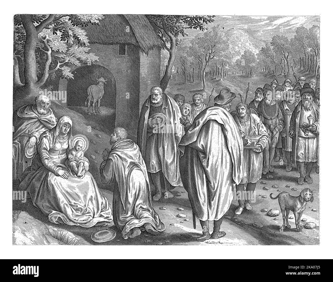 Anbetung der Könige, Nicolaes de Bruyn, 1643 Stockfoto