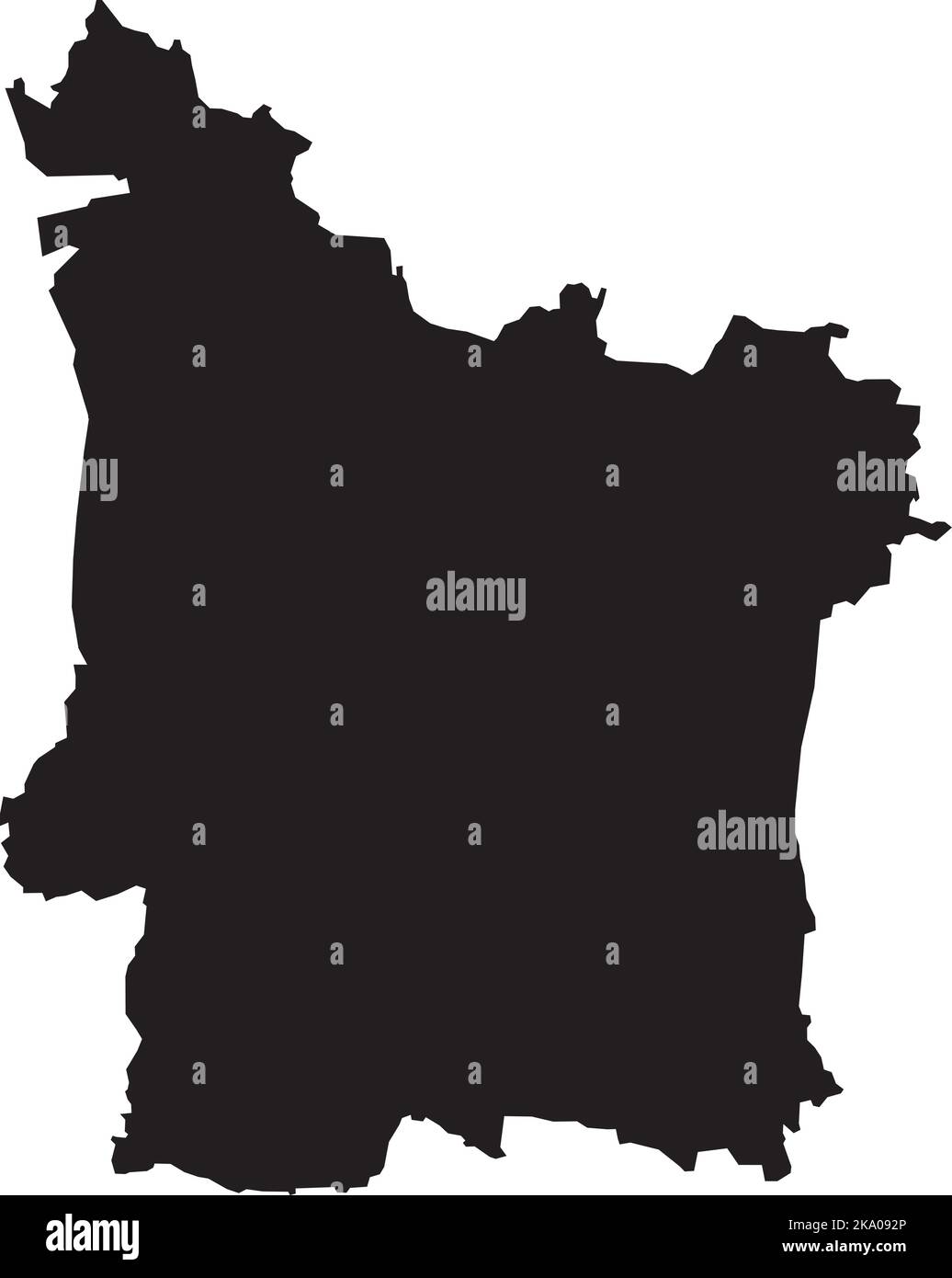 Schwarze Landkarte von ERLANGEN, DEUTSCHLAND Stock Vektor