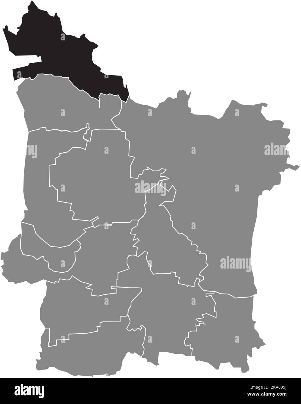 Lageplan des BEZIRKS GROSSDECHSENDORF, ERLANGEN Stock Vektor