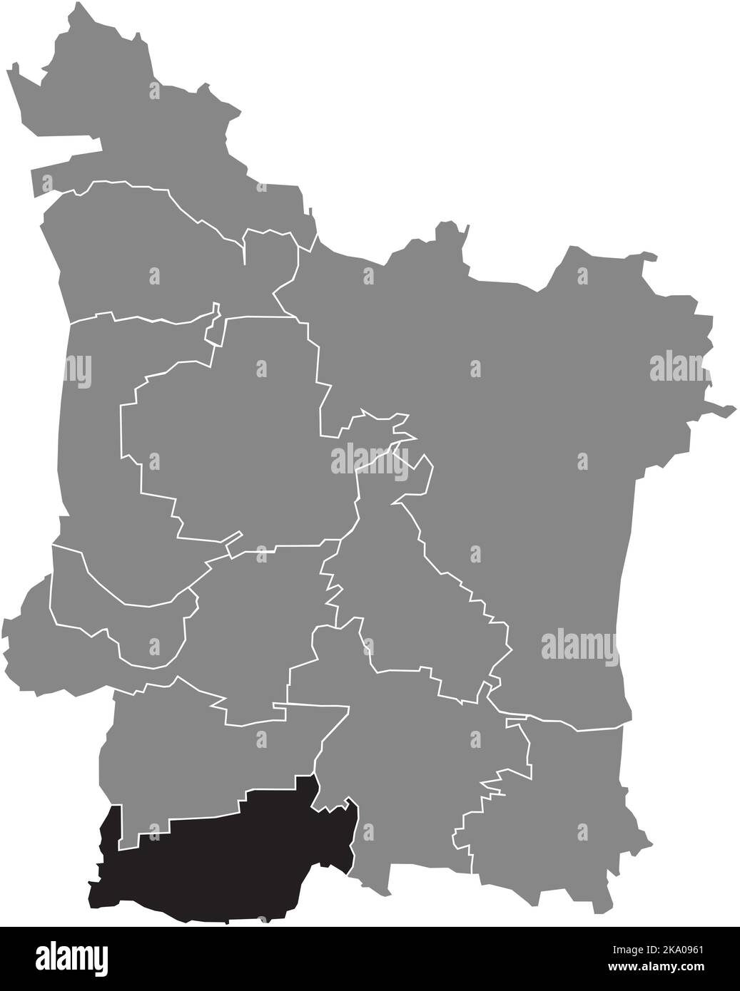 Lageplan des BEZIRKS HÜTTENDORF, ERLANGEN Stock Vektor