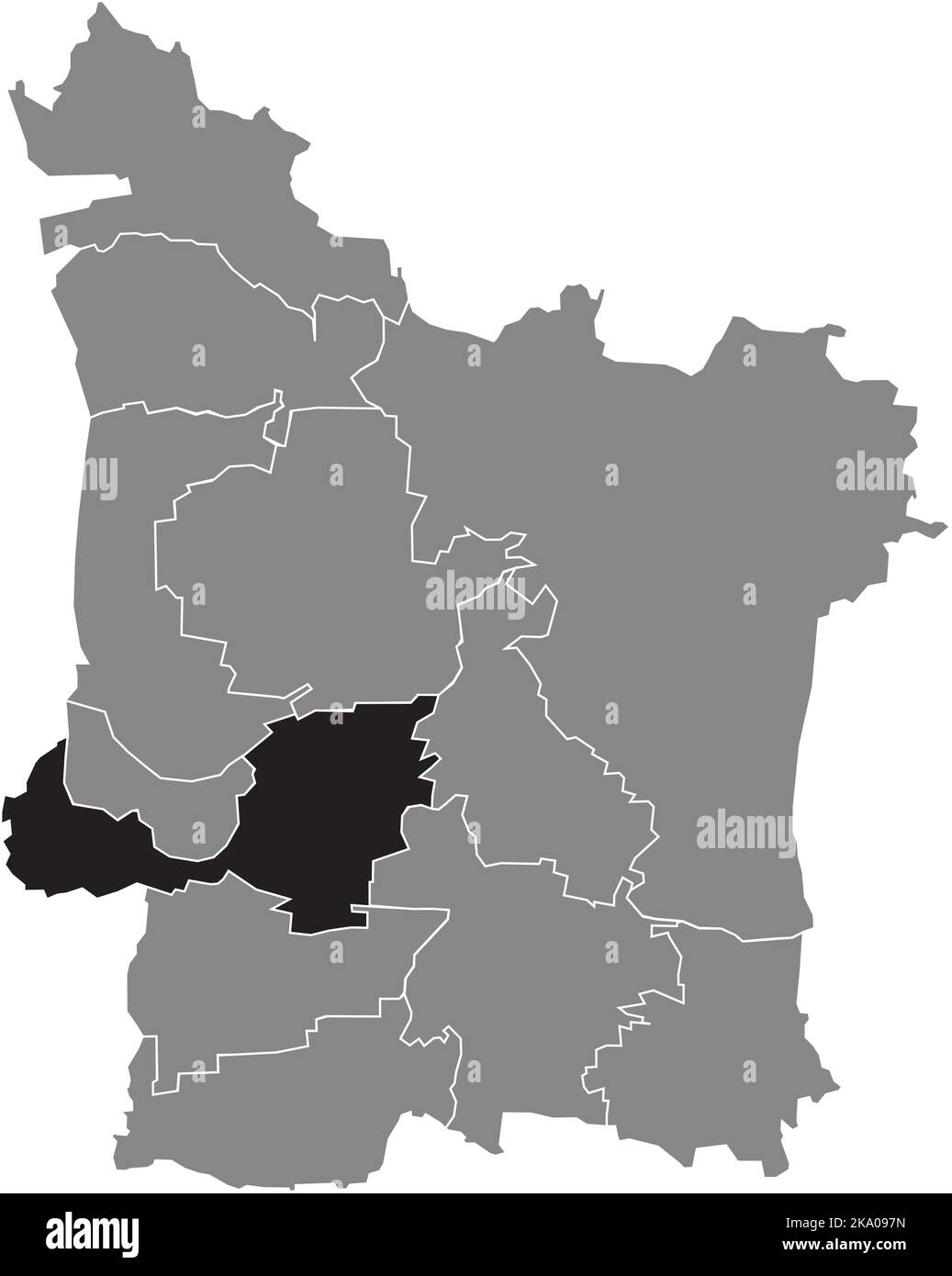 Lageplan des BEZIRKS FRAUENAURACH, ERLANGEN Stock Vektor
