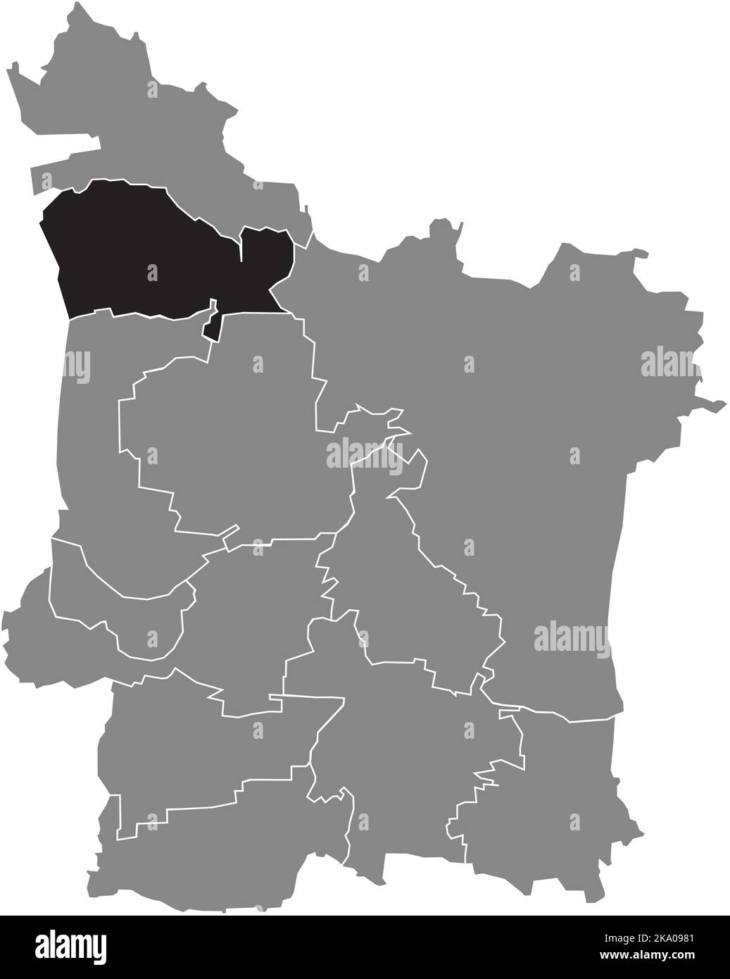 Lageplan des STADTTEILS MÖNAU, ERLANGEN Stock Vektor