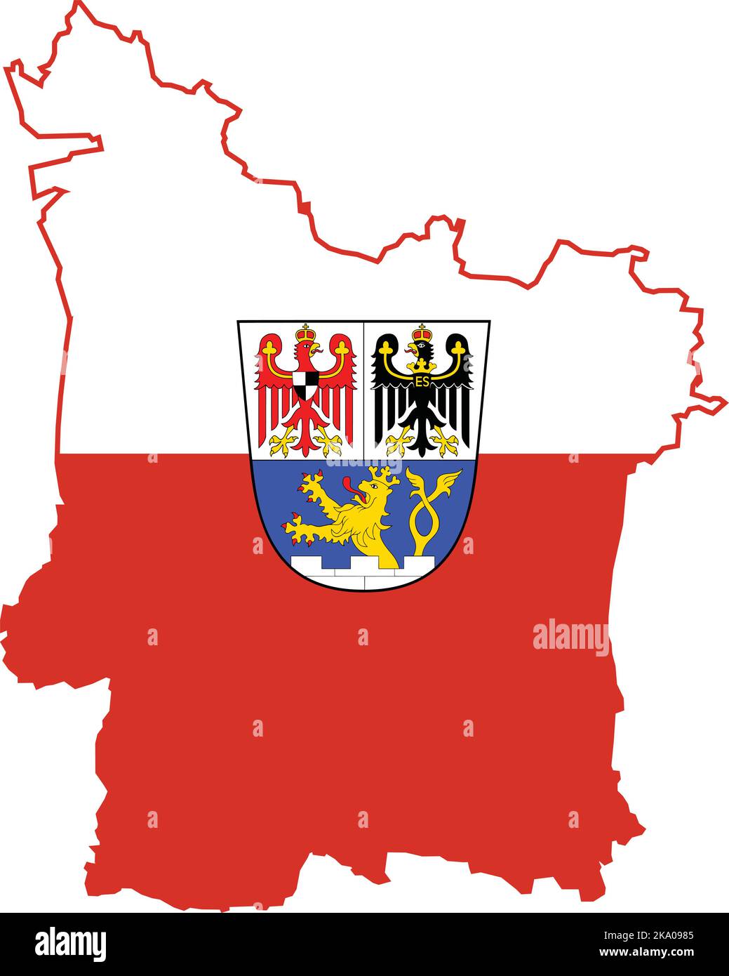 Flaggenkarte von ERLANGEN, DEUTSCHLAND Stock Vektor
