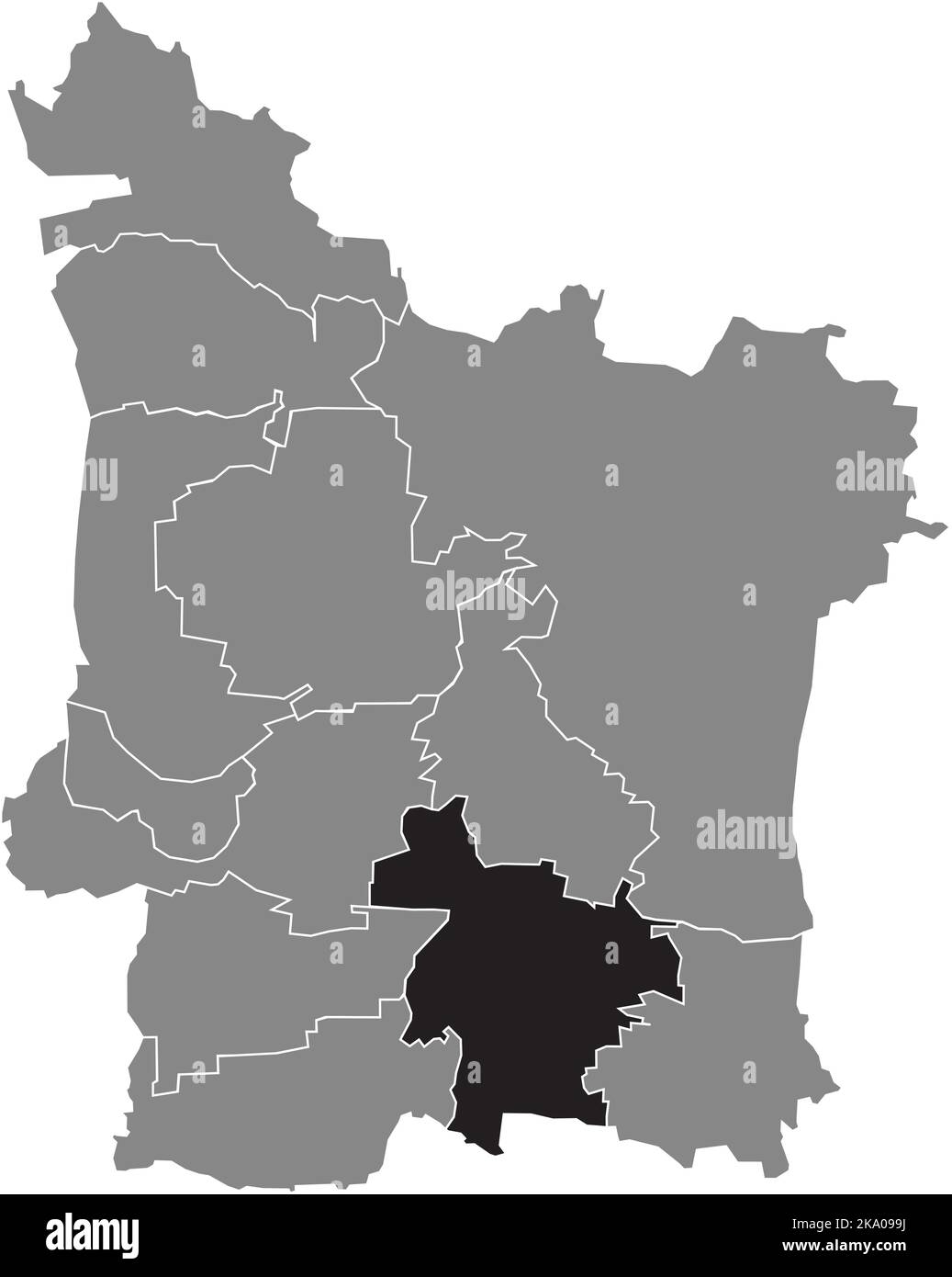 Lageplan des STADTTEILS ELTERSDORF, ERLANGEN Stock Vektor