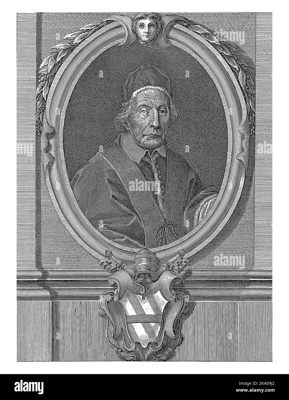 Porträt von Papst Clemens XII., Rocco Pozzi, nach Agostino Masucci, 1740 - 1780 Stockfoto