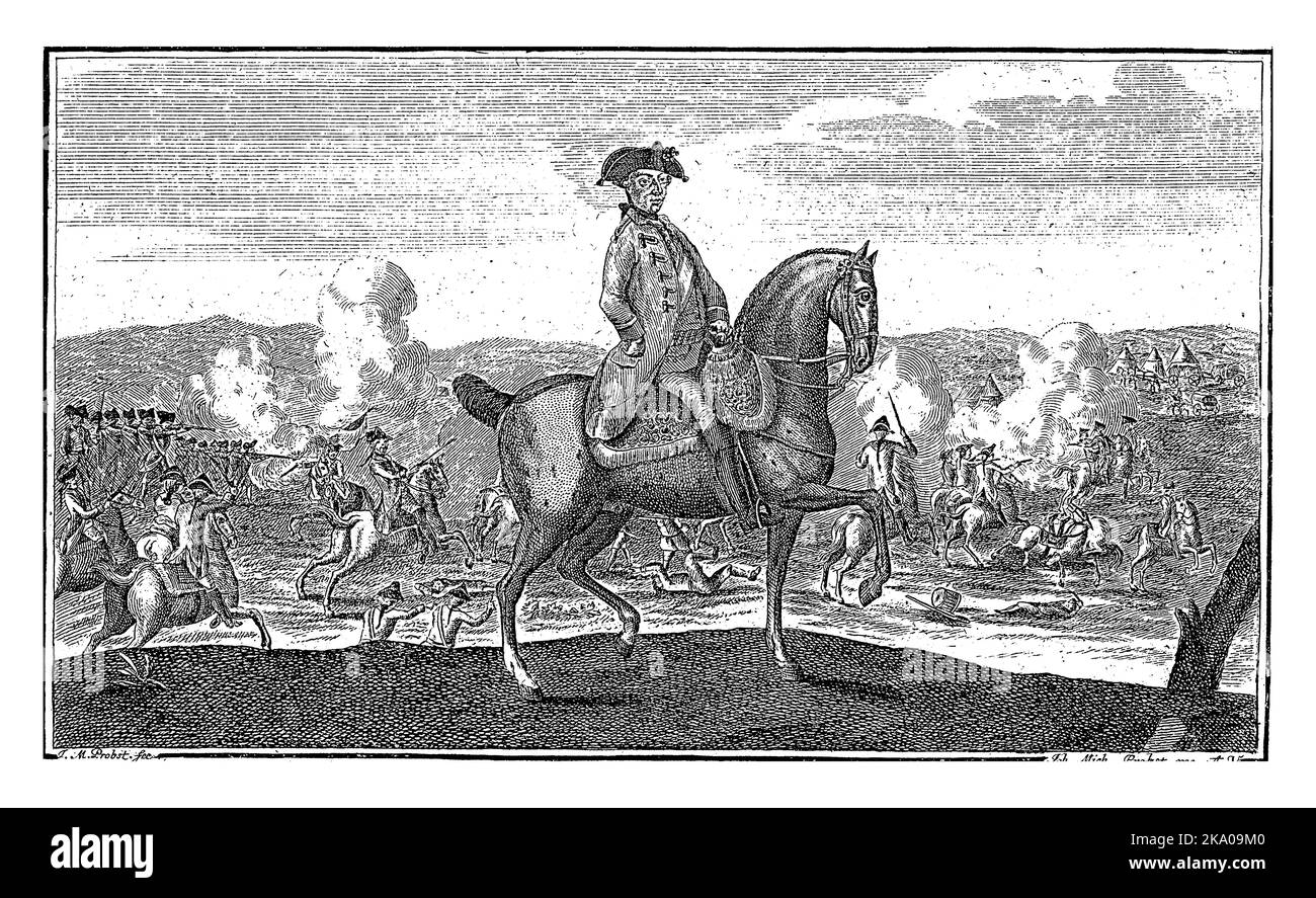 Reiterbildnis von Joseph II., Deutscher Kaiser, Johann Michael Probst, 1765 - 1809 Stockfoto