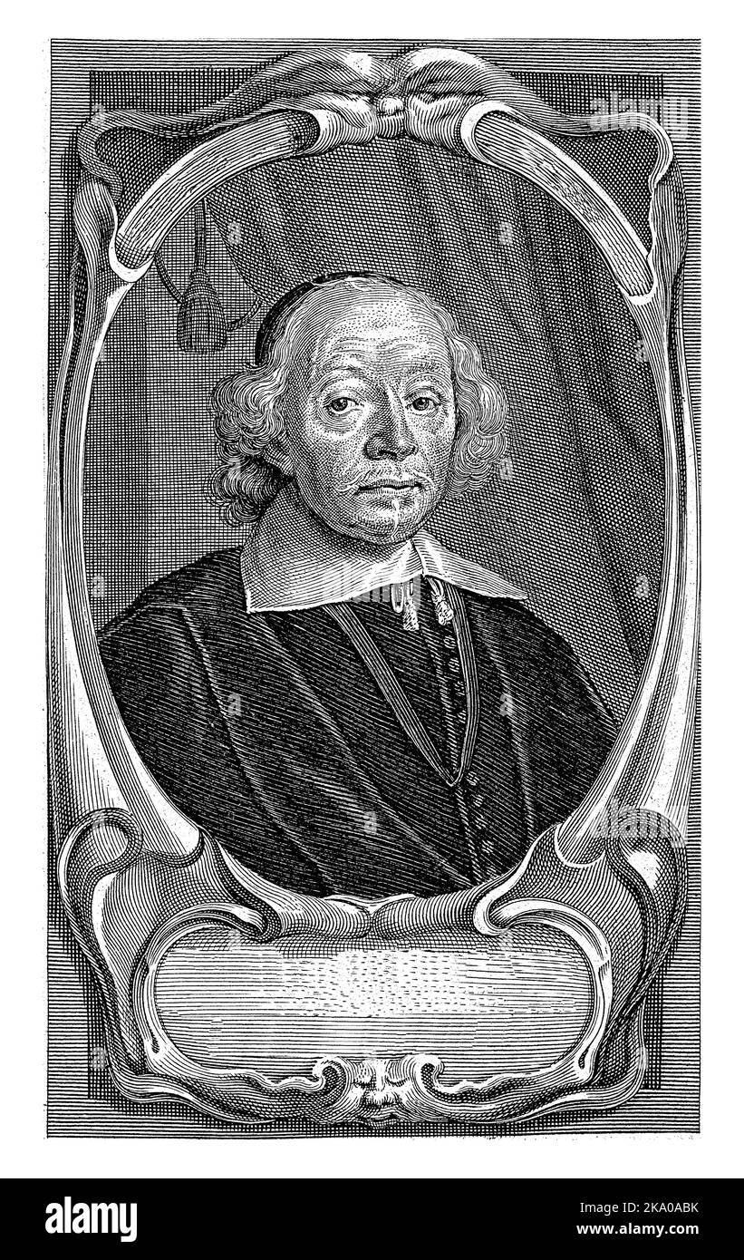 Porträt von Johan de Brune, als Großpensionär von Zeeland, im Alter von 67 Jahren. Stockfoto