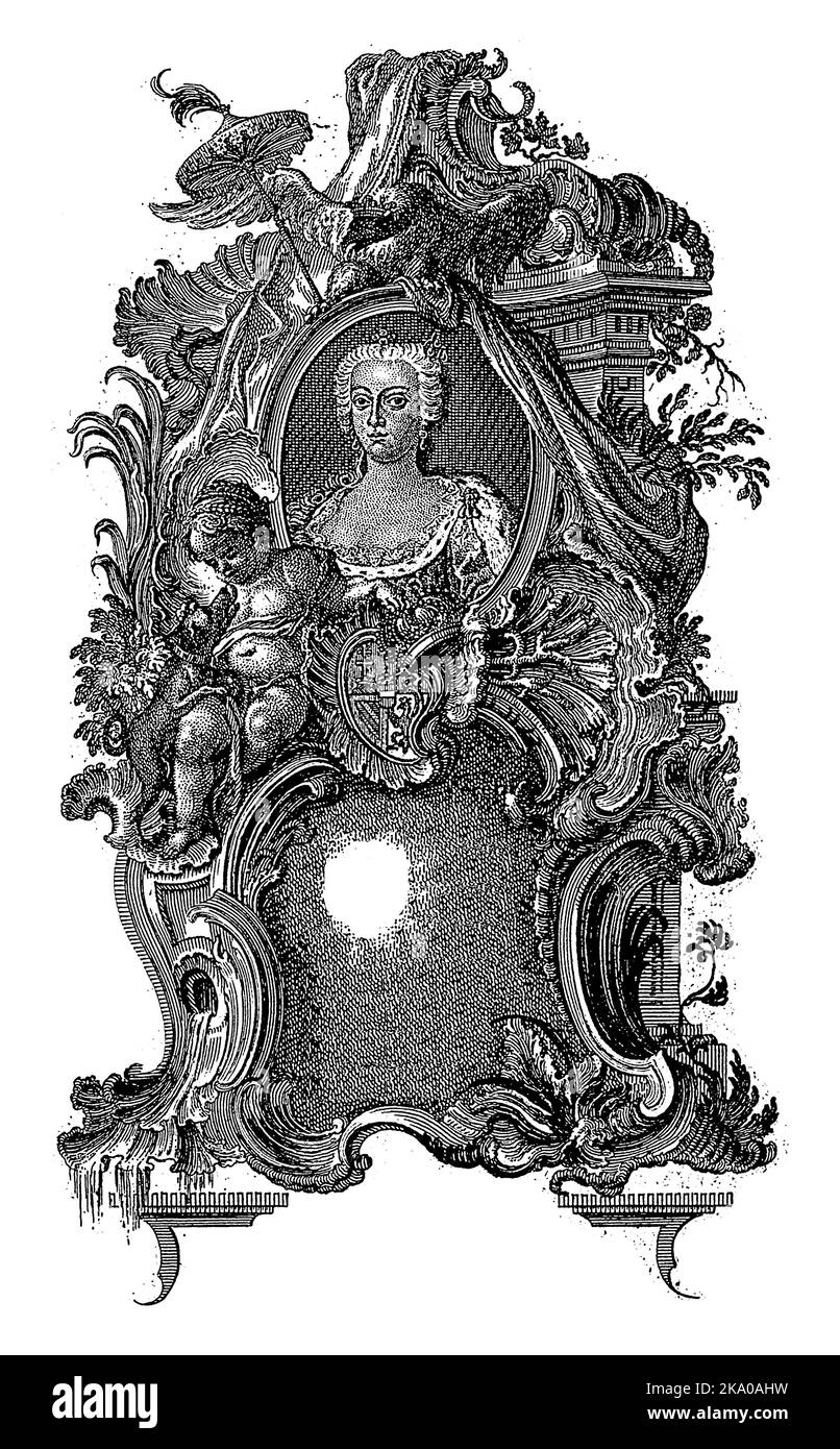 Porträt von Maria Anna von Österreich, Jacob Andreas Fridrich (der Jungere), 1748 - 1779 Stockfoto