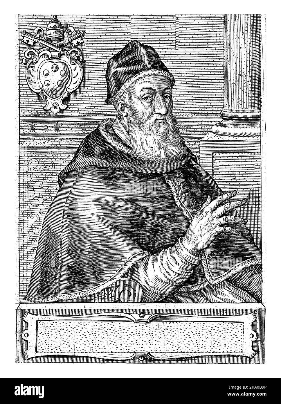 Porträt von Papst Leo XI., Jacob Matham, 1605 Stockfoto