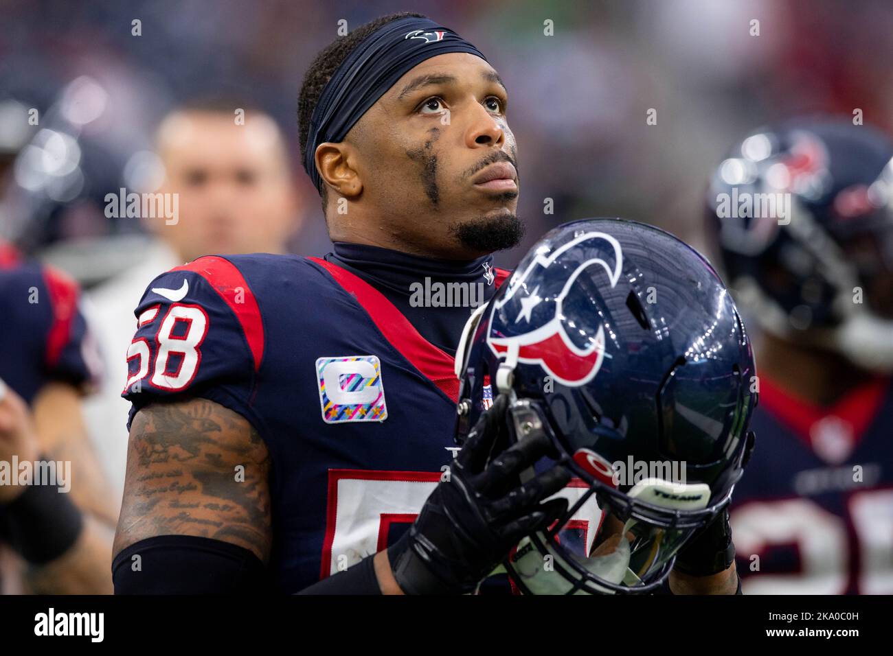 Houston, TX, USA. 30. Oktober 2022. Christian Kirksey (58), Linebacker von Houston Texans, während eines Spiels zwischen den Tennessee Titans und den Houston Texans in Houston, TX. Trask Smith/CSM/Alamy Live News Stockfoto