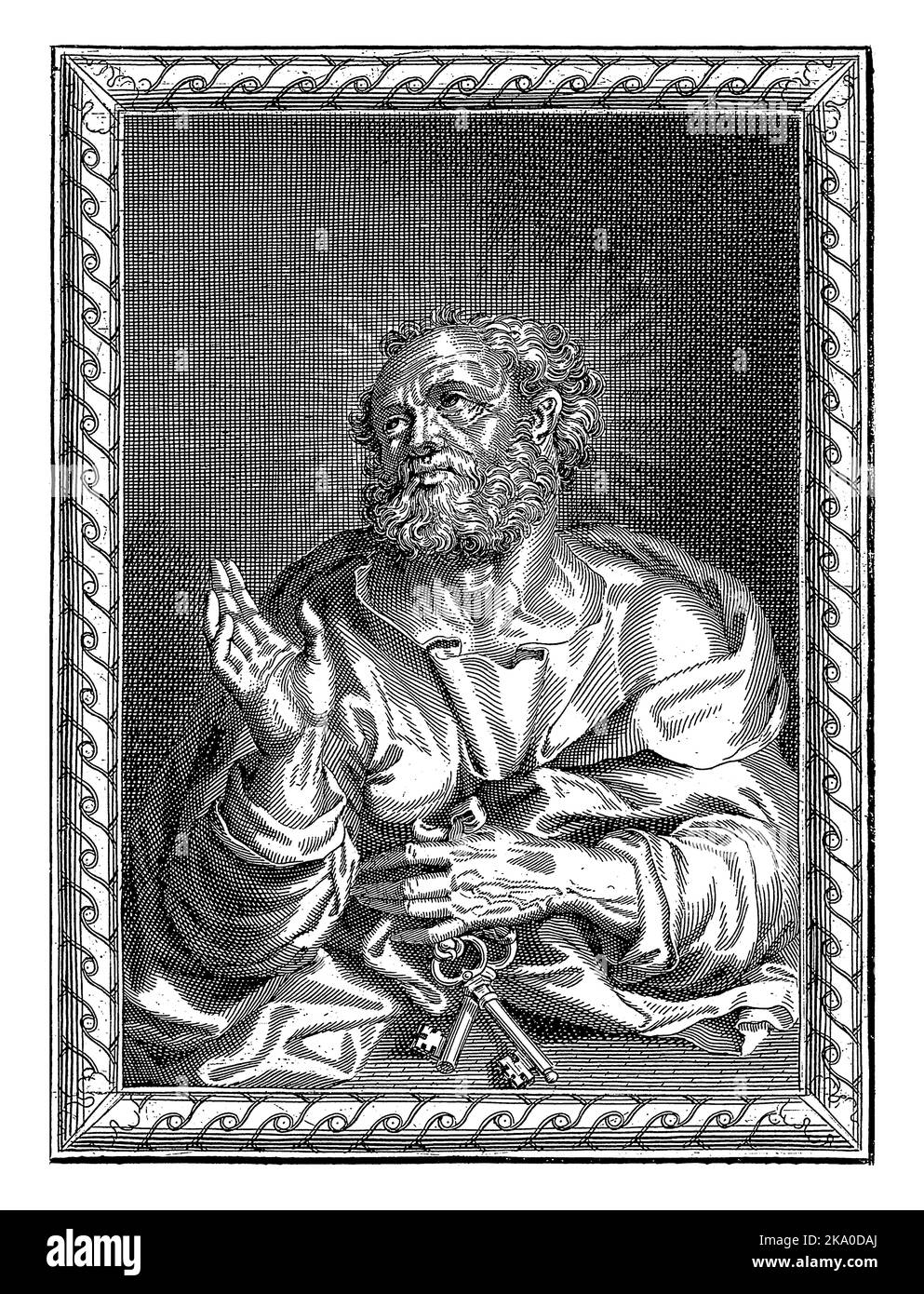 H. Petrus, Pierre Landry (möglicherweise), Pierre Landry, 1640 - 1701, Jahrgang gestochen. Stockfoto