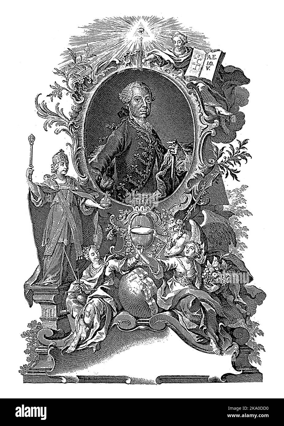 Porträt von Joseph II., römisch-deutscher Kaiser, Johann Esaias Nilson, 1746 - 1788 Stockfoto