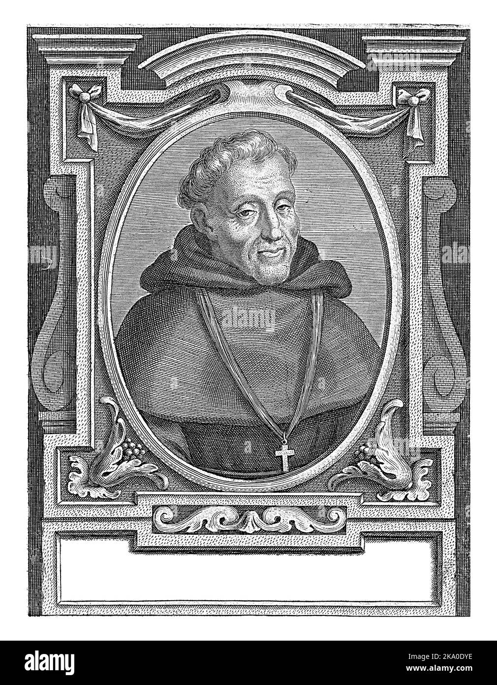 Porträt des Erzbischofs des Augustinus AgustÃ­n AntolÃ­nez von Santiago de Compostela, Cornelis Galle (I), nach Jacques Franckaert (II), 1636 Stockfoto