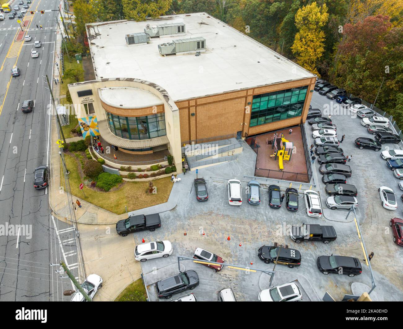 Atlanta, Georgia Vereinigte Staaten - 10312022: Luftaufnahme der brasilianer, die für die Präsidentschaftswahl gestimmt haben Stockfoto