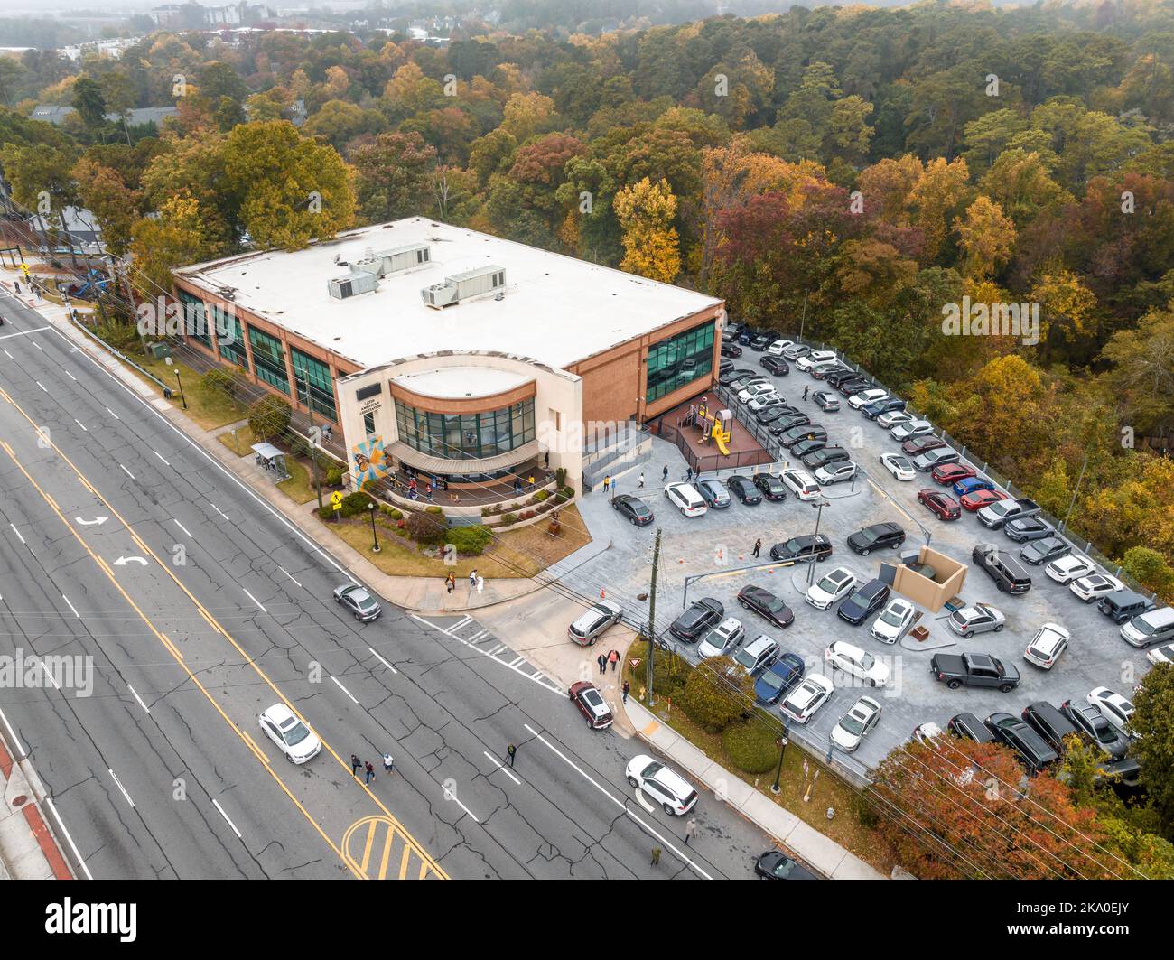 Atlanta, Georgia Vereinigte Staaten - 10312022: Luftaufnahme der brasilianer, die für die Präsidentschaftswahl gestimmt haben Stockfoto