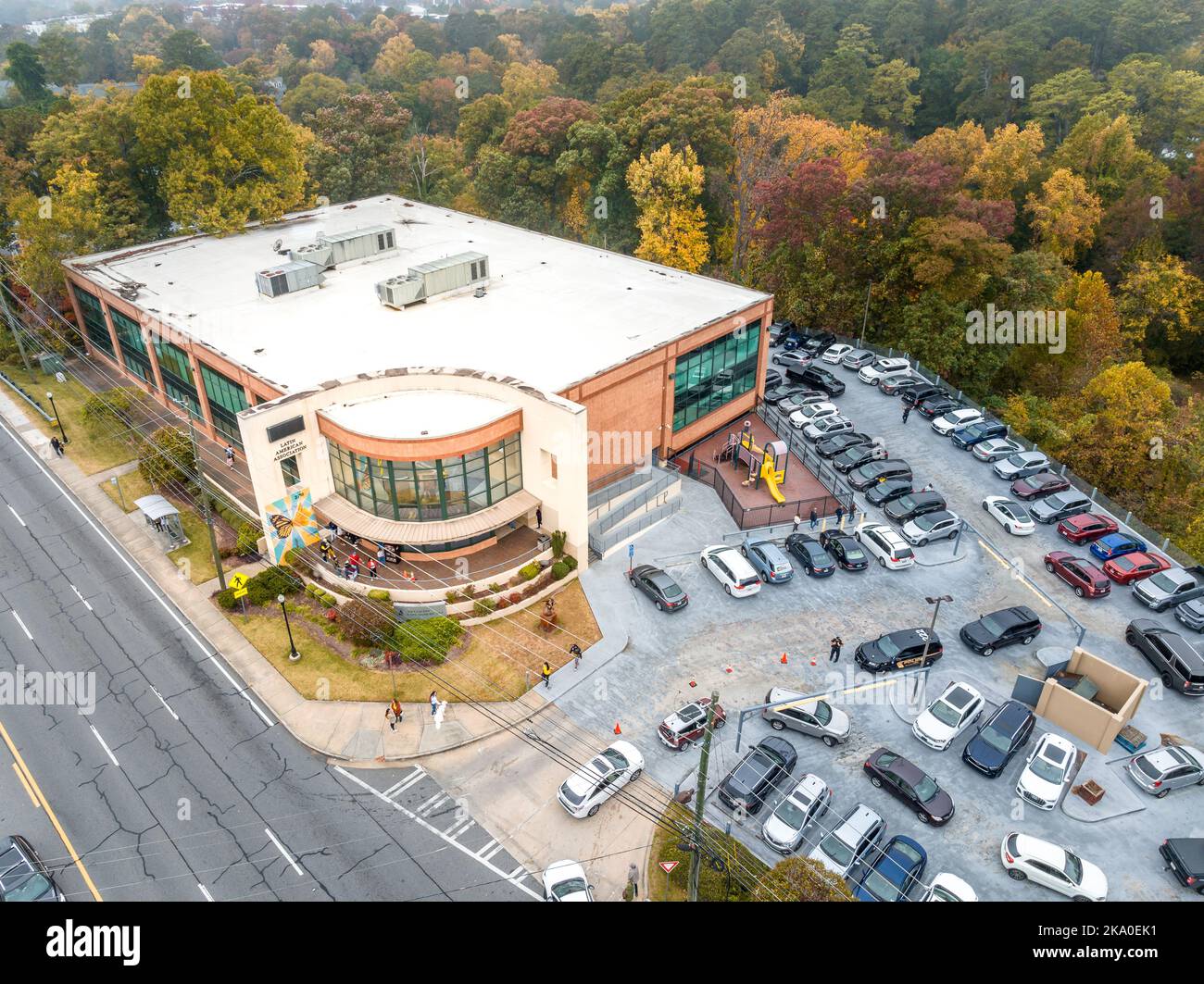 Atlanta, Georgia Vereinigte Staaten - 10312022: Luftaufnahme der brasilianer, die für die Präsidentschaftswahl gestimmt haben Stockfoto