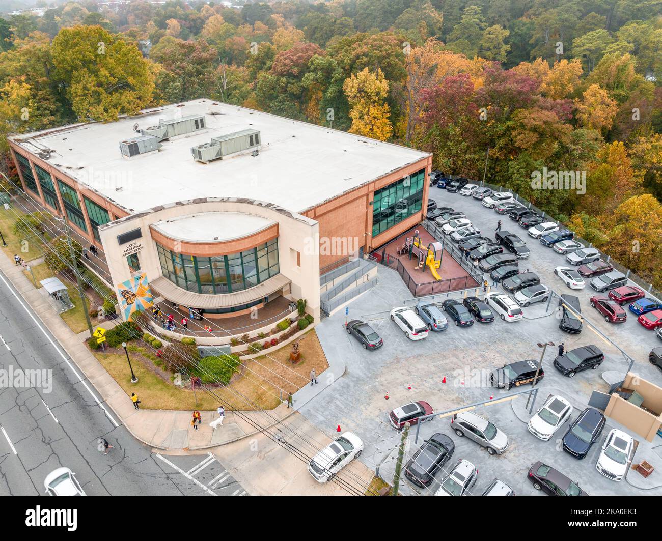 Atlanta, Georgia Vereinigte Staaten - 10312022: Luftaufnahme der brasilianer, die für die Präsidentschaftswahl gestimmt haben Stockfoto