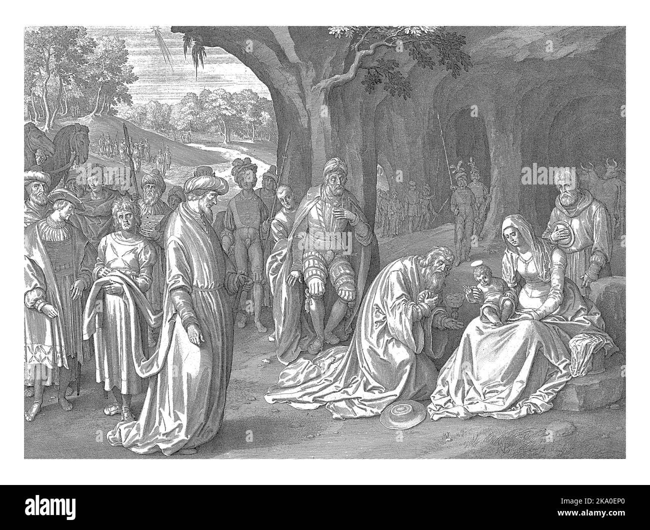 Anbetung der Könige, Nicolaes de Bruyn, 1621 Stockfoto