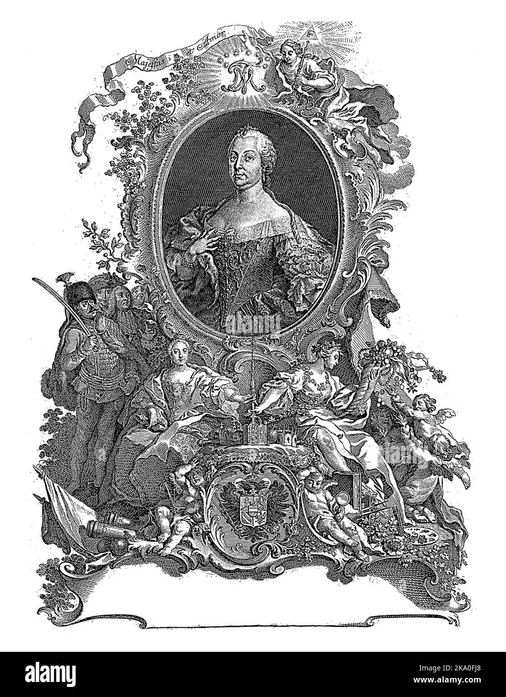 Porträt von Maria Theresia, römisch-deutsche Kaiserin, Johann Esaias Nilson, 1740 - 1788 Stockfoto