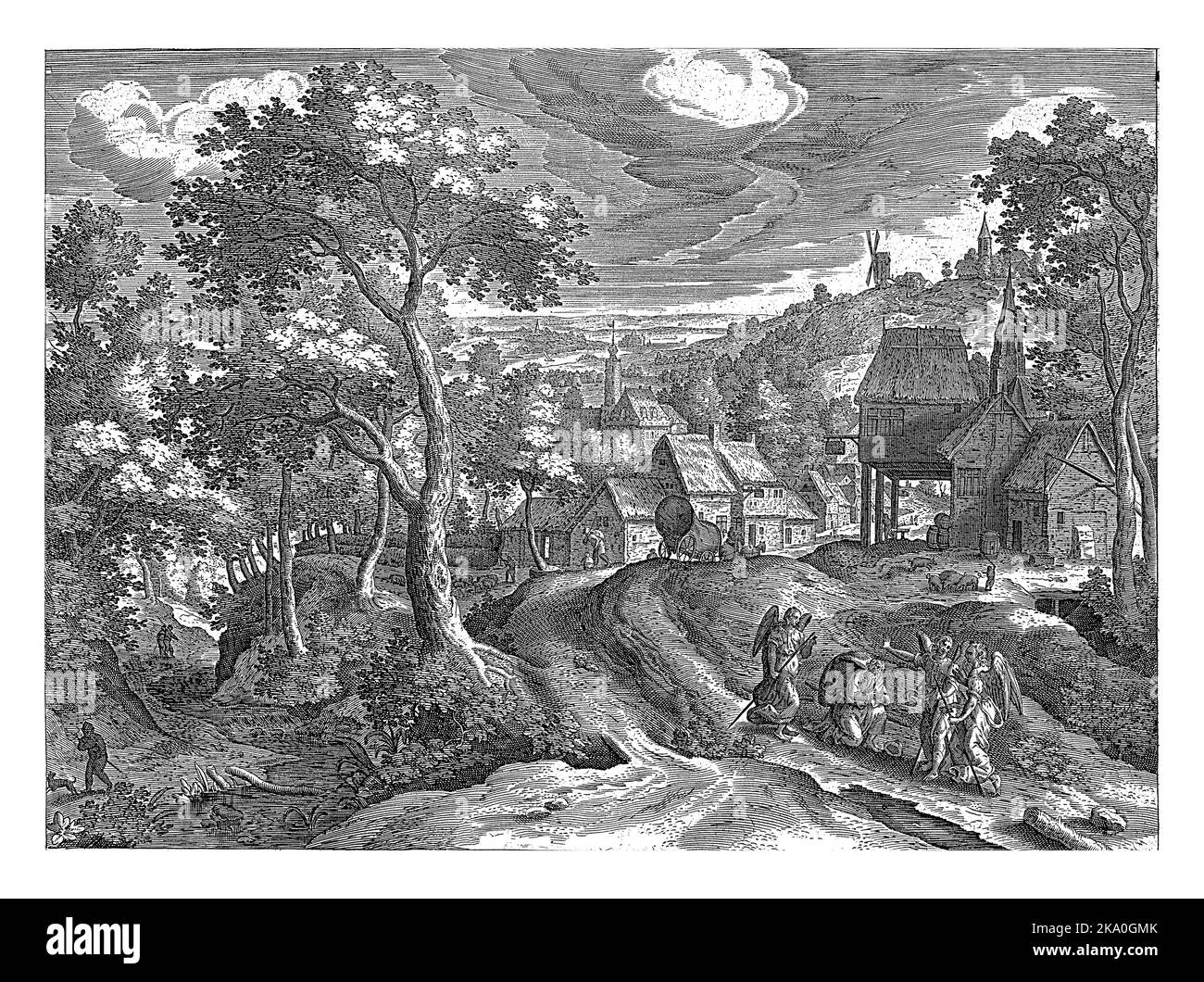 Abraham begrüßt die drei engel SchwarzweißStockfotos und bilder Alamy