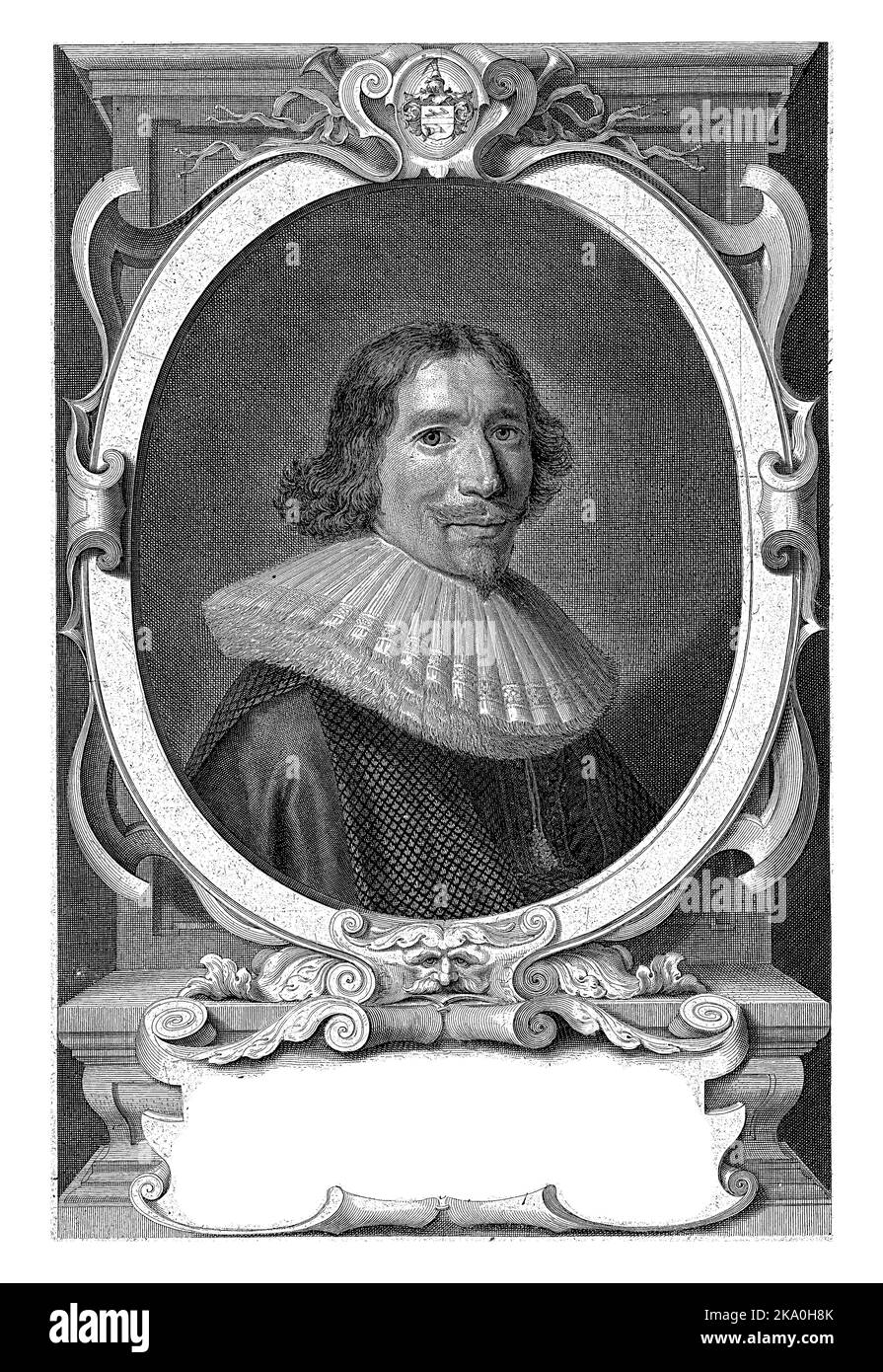 Porträt des Amsterdamer Schulmeisters und Kalligrafieschriftstellers Hendrik Meurs. Stockfoto